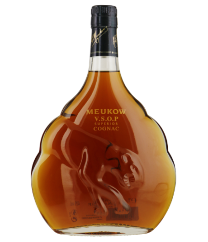Meukow VSOP Cognac, bij slijterij t Bockje in Bathmen