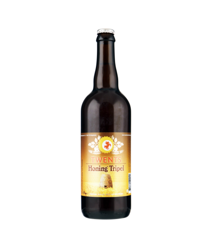 Fles Twents Honing Tripel, bier van Twents, bij slijterij t Bockje in Bathmen