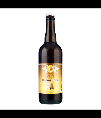 Fles Twents Honing Tripel, bier van Twents, bij slijterij t Bockje in Bathmen