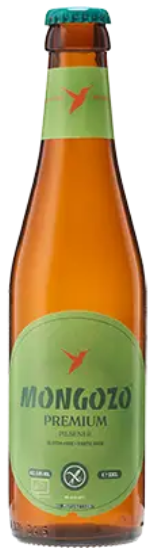 Fles Mongozo Premium Pilsener, bier van Mongozo, op voorraad bij slijterij t Bockje in Bathmen
