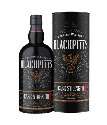 Fles Teeling Blackpitts Cask Strength Big Smoke, Ierse whiskey uit Dublin, op voorraad bij slijterij t Bockje in Bathmen