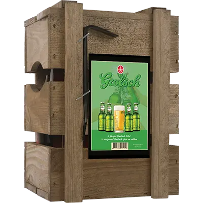 Fles Grolsch BierBox 4 flesjes + Glas, bier van Grolsch, bij slijterij ’t Bockje in Bathmen
