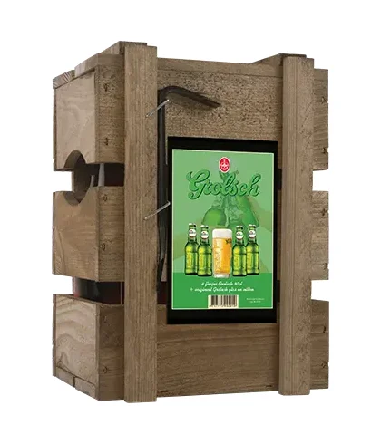 Fles Grolsch BierBox 4 flesjes + Glas, bier van Grolsch, bij slijterij t Bockje in Bathmen