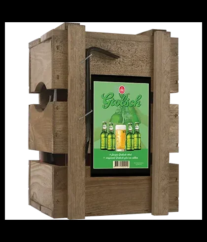 Fles Grolsch BierBox 4 flesjes + Glas, bier van Grolsch, bij slijterij t Bockje in Bathmen