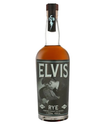 Fles Elvis The King Straight Rye Whiskey, whisky, op voorraad bij slijterij t Bockje in Bathmen