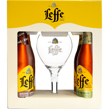 Leffe giftpack 4 flessen + glas