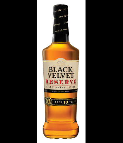 Fles Black Velvet Reserve 10 Years Old, whisky, op voorraad bij slijterij t Bockje in Bathmen