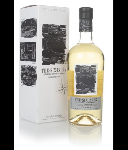 Fles The Six Isles Batch Strength, Schotse blended malt van zes eilanden, op voorraad bij slijterij t Bockje in Bathmen