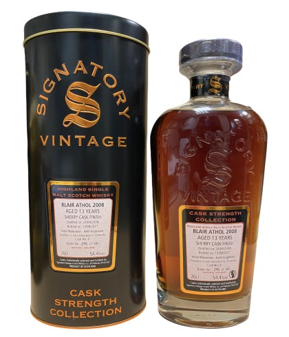 Fles Signatory Vintage Blair Athol 2008 13Y, single malt whisky, op voorraad bij slijterij t Bockje in Bathmen
