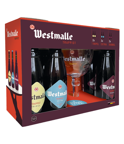 Geschenk Westmalle Geschenkverpakking 6x33cl met Glas, bij slijterij ’t Bockje in Bathmen