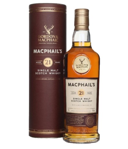 Fles Gordon & MacPhail’s 21 Years Old, single malt whisky, op voorraad bij slijterij t Bockje in Bathmen
