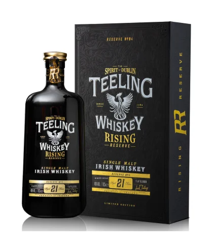 Fles Teeling 21 Years Old Rising Reserve No.4 Carcavelos, Ierse whiskey uit Dublin, op voorraad bij slijterij t Bockje in Bathmen