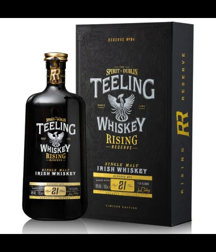 Fles Teeling 21 Years Old Rising Reserve No.4 Carcavelos, Ierse whiskey uit Dublin, op voorraad bij slijterij t Bockje in Bathmen