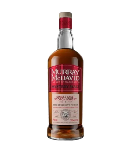 Fles Murray McDavid Mystery Malt The Kingdom’s Finest 5 Years Old 2020, whisky, bij slijterij t Bockje in Bathmen