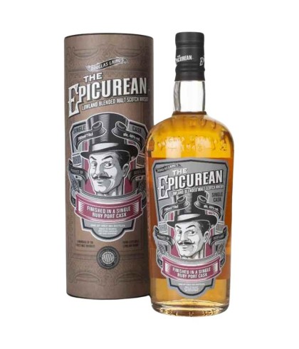 Fles The Epicurean Ruby Port Finish Single Cask, Lowland blended malt van Douglas Laing, op voorraad bij slijterij t Bockje in Bathmen