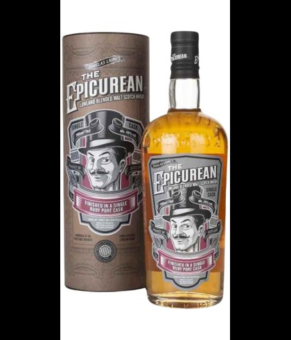 Fles The Epicurean Ruby Port Finish Single Cask, Lowland blended malt van Douglas Laing, op voorraad bij slijterij t Bockje in Bathmen