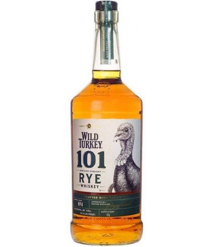 Fles Wild Turkey 101 Rye Whiskey, bourbon uit Lawrenceburg in Kentucky, op voorraad bij slijterij t Bockje in Bathmen