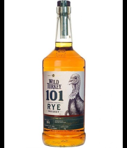 Fles Wild Turkey 101 Rye Whiskey, bourbon uit Lawrenceburg in Kentucky, op voorraad bij slijterij t Bockje in Bathmen