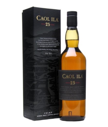 Fles Caol Ila 25 Years Old, single malt whisky, op voorraad bij slijterij t Bockje in Bathmen