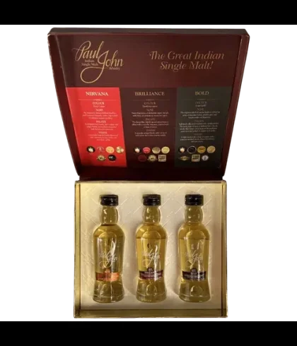 Fles Paul John Whisky Flag Ship 3-pack, whisky