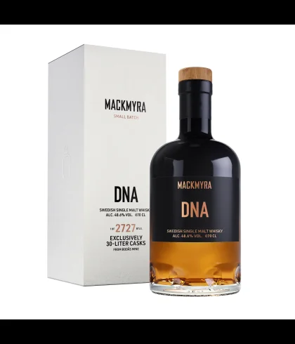 Fles Mackmyra DNA, Zweedse single malt whisky, op voorraad bij slijterij t Bockje in Bathmen