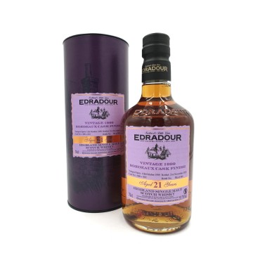 Edradour Bordeaux cask finisch 21 Years Old Vintage 1990