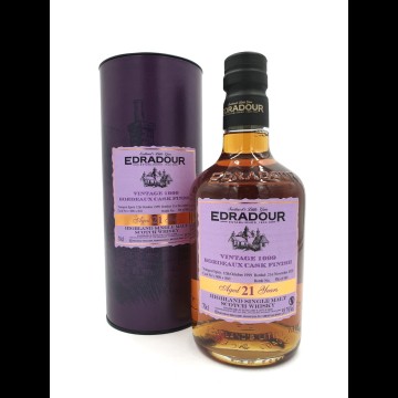 Edradour Bordeaux cask finisch 21 Years Old Vintage 1990