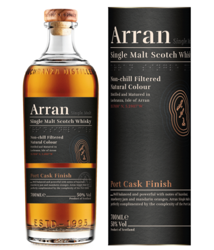 Fles Arran Port Cask Finish, single malt whisky, op voorraad bij slijterij t Bockje in Bathmen