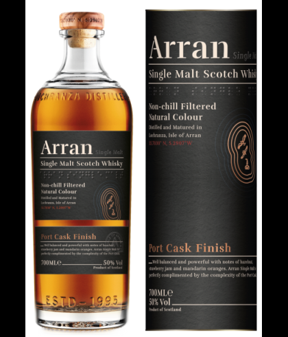 Fles Arran Port Cask Finish, single malt whisky, op voorraad bij slijterij t Bockje in Bathmen