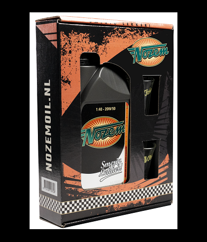 Geschenk Nozem Oil Geschenk + 2 glazen, bij slijterij ’t Bockje in Bathmen