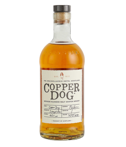 Fles Copper Dog Scotch Whisky, whisky, op voorraad bij slijterij t Bockje in Bathmen
