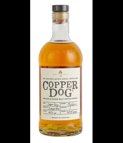 Fles Copper Dog Scotch Whisky, whisky, op voorraad bij slijterij t Bockje in Bathmen