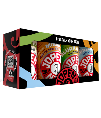 Flasche Jopen Giftpack 4 blikken, biergeschenken, vorrätig