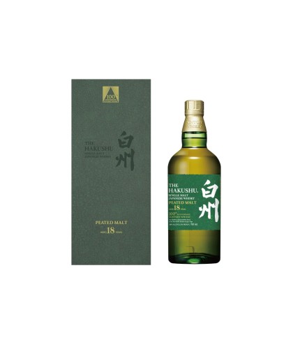 Fles Hakushu 18 Years Old 100th Anniversary, single malt whisky, op voorraad bij slijterij t Bockje in Bathmen