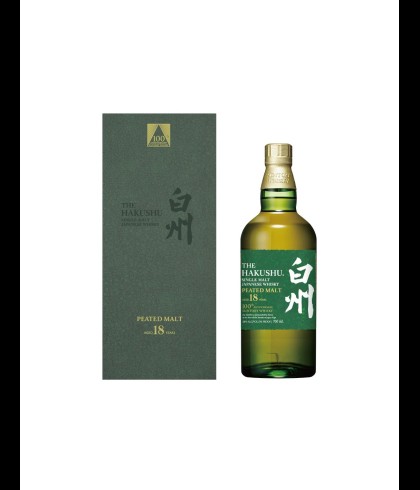 Fles Hakushu 18 Years Old 100th Anniversary, single malt whisky, op voorraad bij slijterij t Bockje in Bathmen