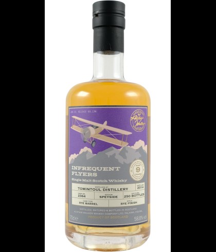 Fles Infrequent Flyers Tomintoul 2014 9 Years Old, Speyside single malt whisky, op voorraad bij slijterij t Bockje in Bathmen