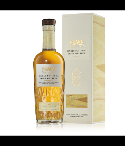 Fles Boann Single Pot Still Marsala Cask, single malt whisky, op voorraad bij slijterij t Bockje in Bathmen