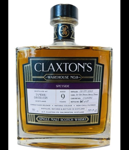 Fles Claxtons Warehouse No.8 Tamdhu 9 Years Old, Speyside single malt whisky uit Knockando, op voorraad bij slijterij t Bockje in Bathmen