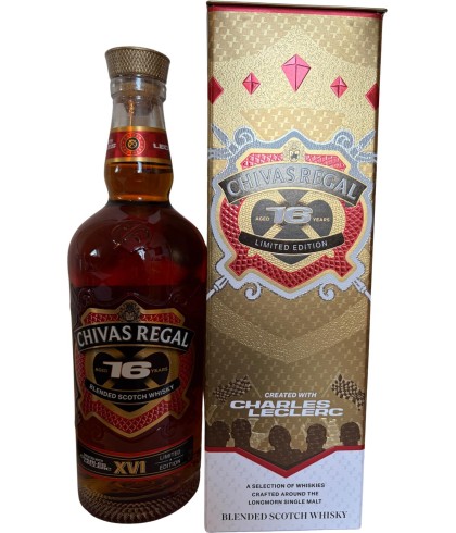 Fles Chivas Regal 16 Years Old Charles Leclerc, single malt whisky, op voorraad bij slijterij t Bockje in Bathmen