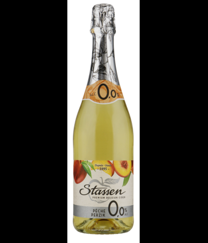 Fles Stassen Degre Zero Perzik Cider 0,0, wijn op voorraad bij slijterij t Bockje in Bathmen
