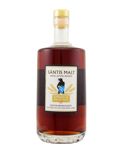 Fles Santis Malt Edition Dreifaltigkeit, whisky, op voorraad bij slijterij ’t Bockje in Bathmen