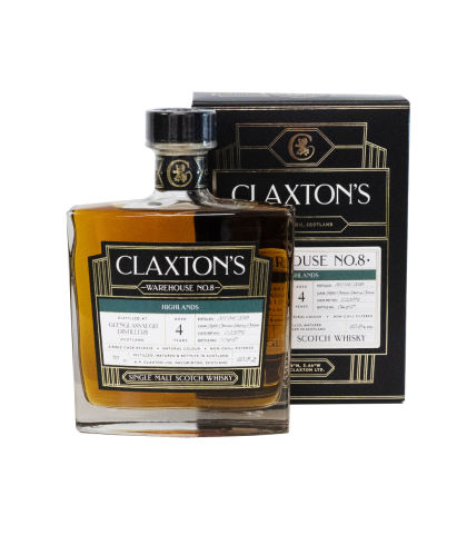Fles Claxton’s Warehouse No.8 Glenglassaugh 4Y 2018, single malt whisky, op voorraad bij slijterij t Bockje in Bathmen