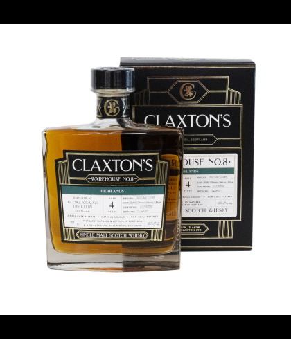 Fles Claxton&rsquo;s Warehouse No.8 Glenglassaugh 4Y 2018, single malt whisky, op voorraad bij slijterij t Bockje in Bathmen