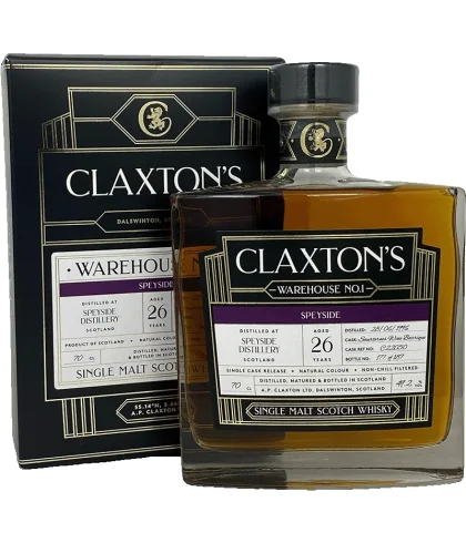 Fles Claxton's Warehouse No.1 Speyside 26YO 1996, whisky, op voorraad bij slijterij t Bockje in Bathmen