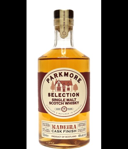 Fles Parkmore Selection 7Y Madeira Cask Finish, whisky, op voorraad bij slijterij t Bockje in Bathmen