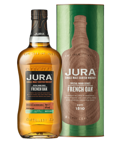 Fles single malt van Jura, op voorraad bij slijterij t Bockje in Bathmen