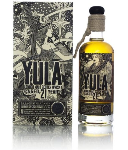 Fles Yula 21 Years Old Douglas Lain Blended Malt Sctoch Whisky, whisky, op voorraad bij slijterij t Bockje in Bathmen