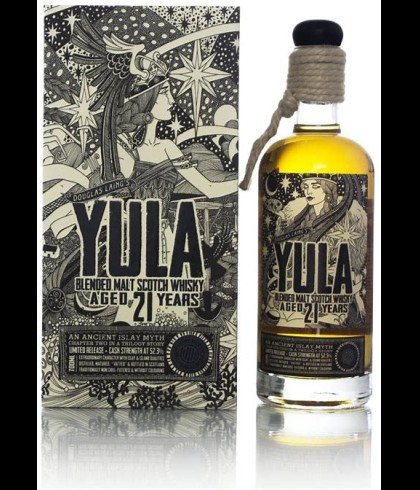 Fles Yula 21 Years Old Douglas Lain Blended Malt Sctoch Whisky, whisky, op voorraad bij slijterij t Bockje in Bathmen