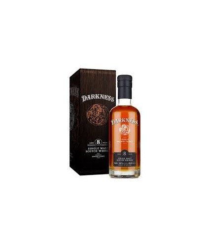 Fles Darkness, 8 Y, whisky, bij slijterij ’t Bockje in Bathmen