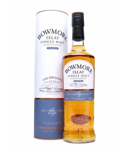 Fles Bowmore Legend, single malt whisky, op voorraad bij slijterij t Bockje in Bathmen
